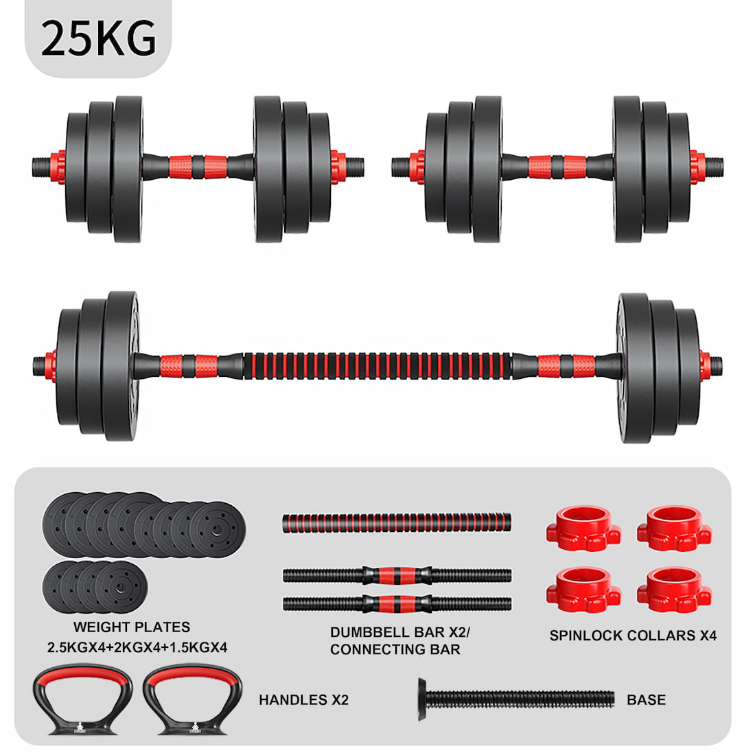 Set Pesi componibile 3-in-1 - 25 kg